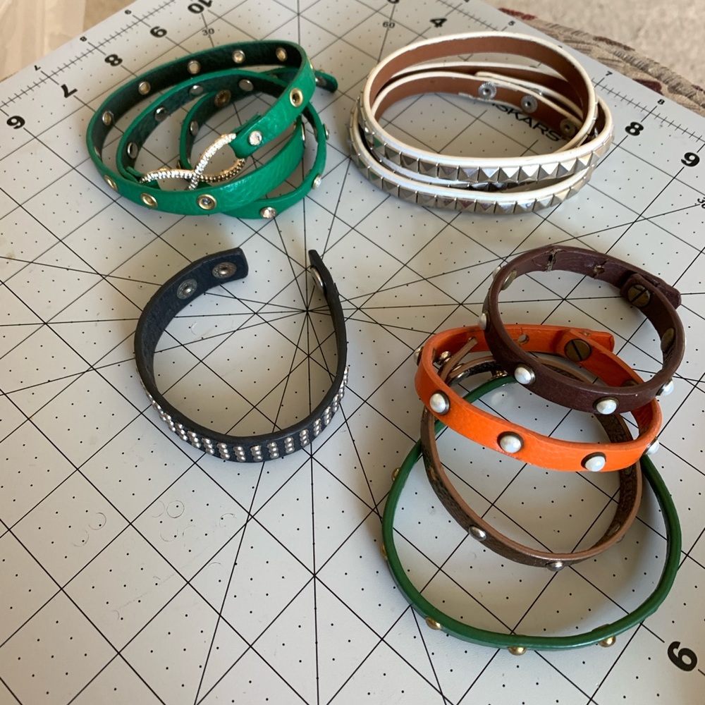 Collection of Studded Faux Leather Bracelets Sets